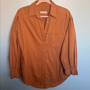 NWOT We The Free Terracotta Button-Up Shirt OVERSIZED